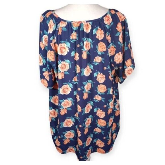 SIREN LILY NAVY & PINK FLORAL BLOUSE SZ.3X EUC. - Picture 3 of 6